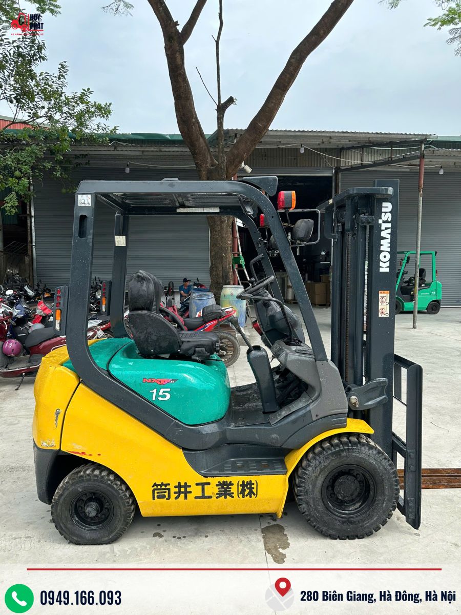 Xe nâng dầu Komatsu FD15-20| 1.5 tấn | Nâng cao 3m | Đời 1995