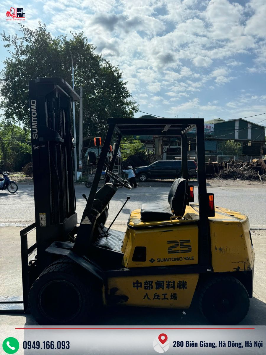 Xe nâng dầu SUMITOMO FD25 | 2.5 tấn | Nâng cao 6m | Đời 1995